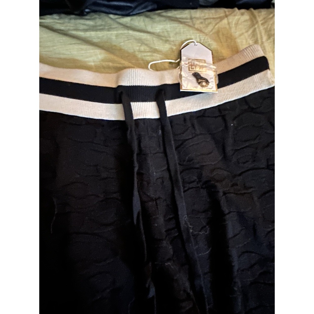 Emily McCarthy Downtown Jogger Black Knit Cheetah Pants Size‎ Small NWT - Picture 3 of 6